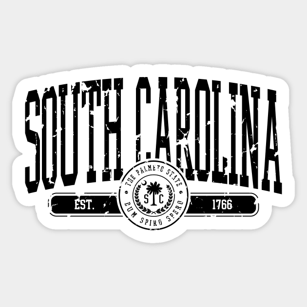 South Carolina Vintage Distressed Palmetto State Sticker by FireflyCreative